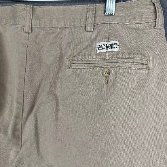 Polo Ralph Lauren Mens Pleated Chino Pants Khaki Tan Cotton 36x30 - Picture 7 of 10